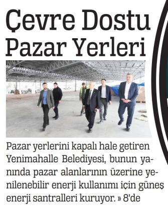 ÇEVRE DOSTU PAZAR YERLERİ