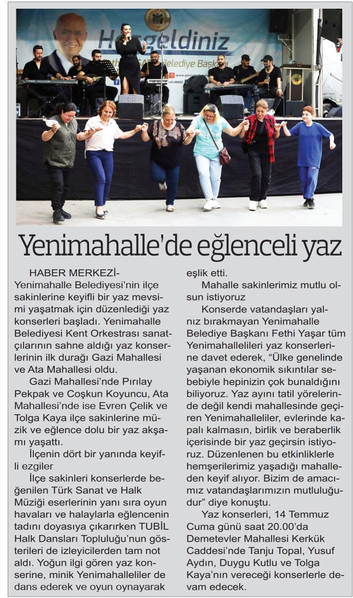 YENİMAHALLE'DE EĞLENCELİ YAZ