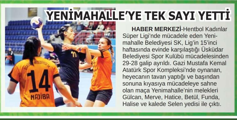 	 YENİMAHALLE'YE TEK SAYI YETTİ