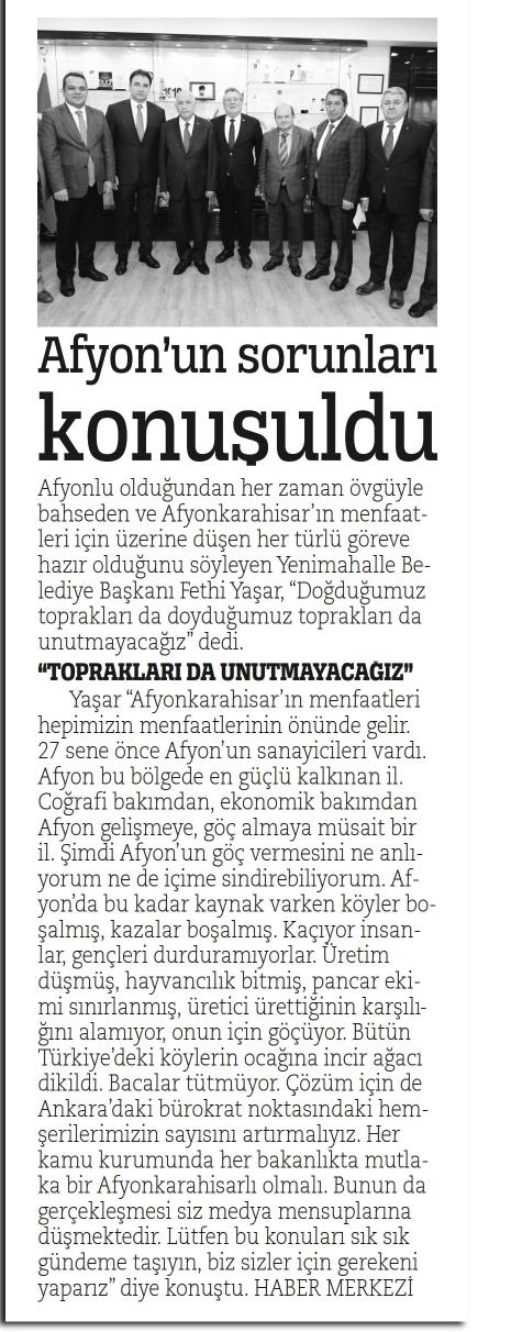 AFYON'UN SORUNLARI KONUŞULDU