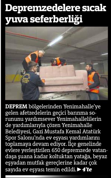 DEPREMZEDELERE SICAK YUVA SEFERBERLİĞİ