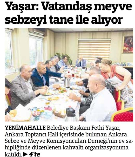 YAŞAR : VATANDAŞ MEYVE SEBZEYİ TANE İLE ALIYOR