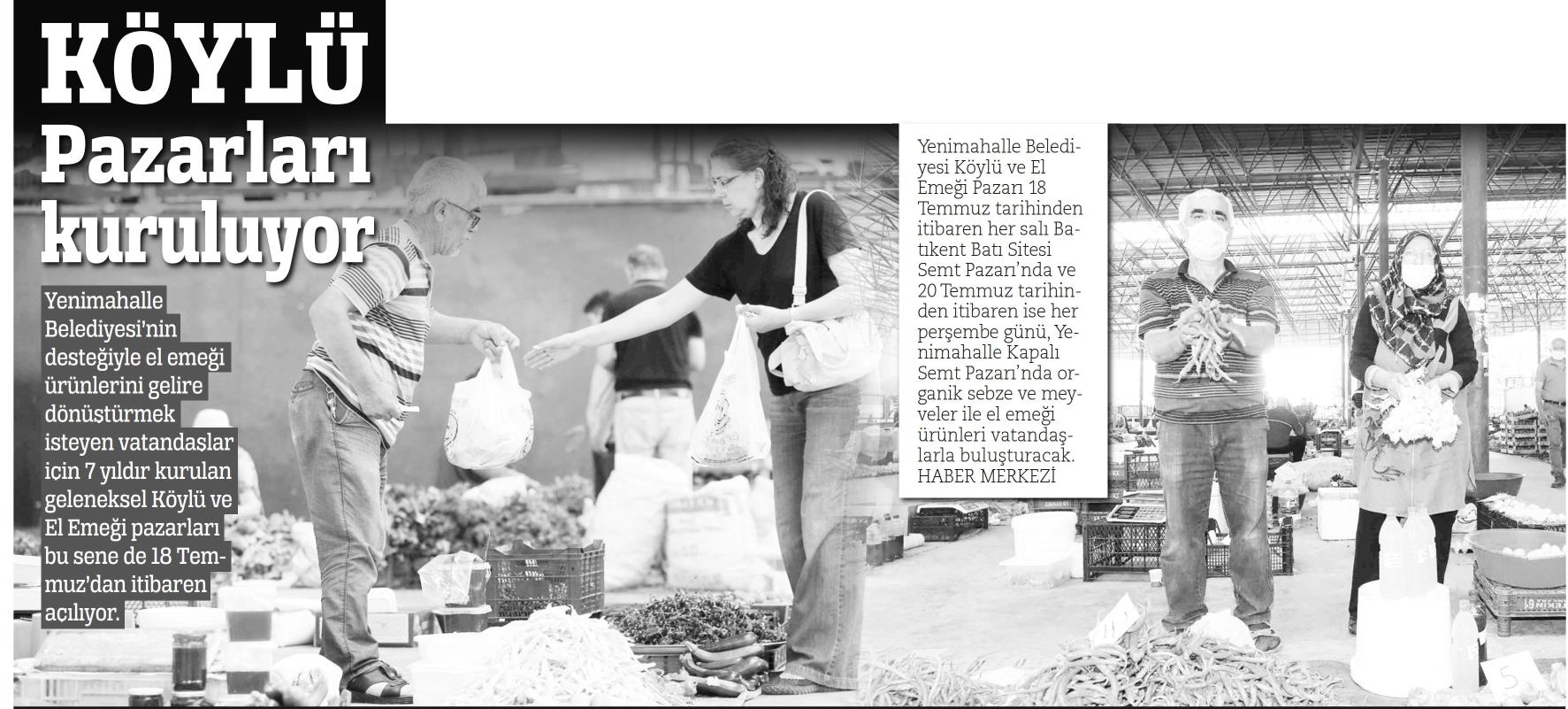  KÖYLÜ PAZARLARI KURULUYOR