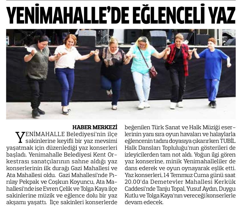 YENİMAHALLE'DE EĞLENCELİ YAZ