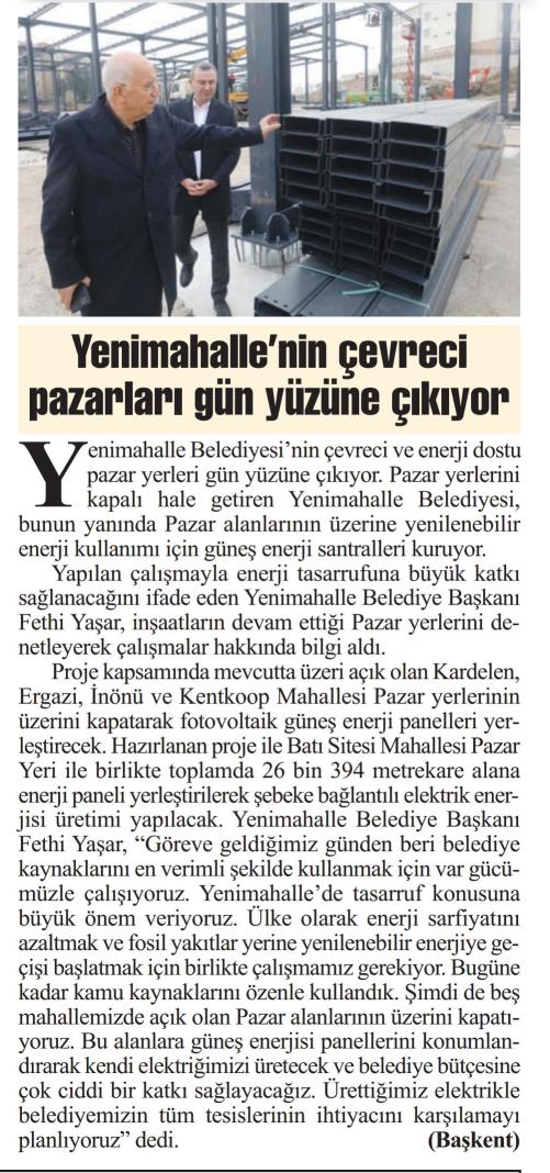 YENİMAHALLE'NİN ÇEVRECİ PAZARLARI GÜN YÜZÜNE ÇIKIYOR