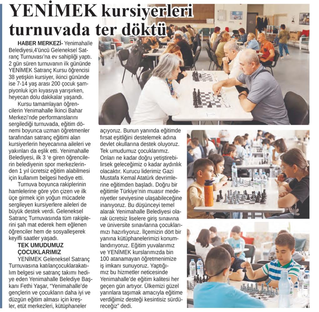 YENİMEK KURSİYERLERİ TURNUVADA TER DÖKTÜ