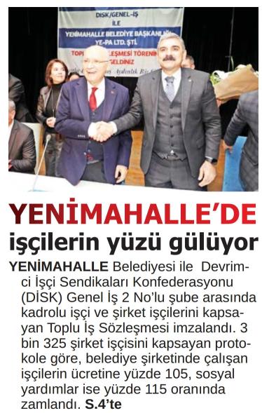 YENİMAHALLE'DE İŞÇİLERİN YÜZÜ GÜLÜYOR
