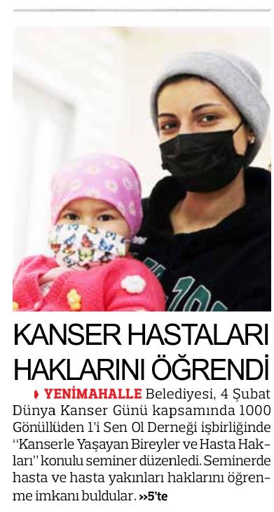 KANSER HASTALARI HAKLARINI ÖĞRENDİ