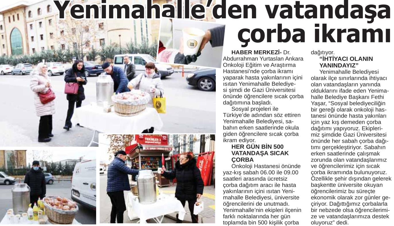 YENİ MAHALLE DEN VATANDAŞA ÇORBA İKRAMI