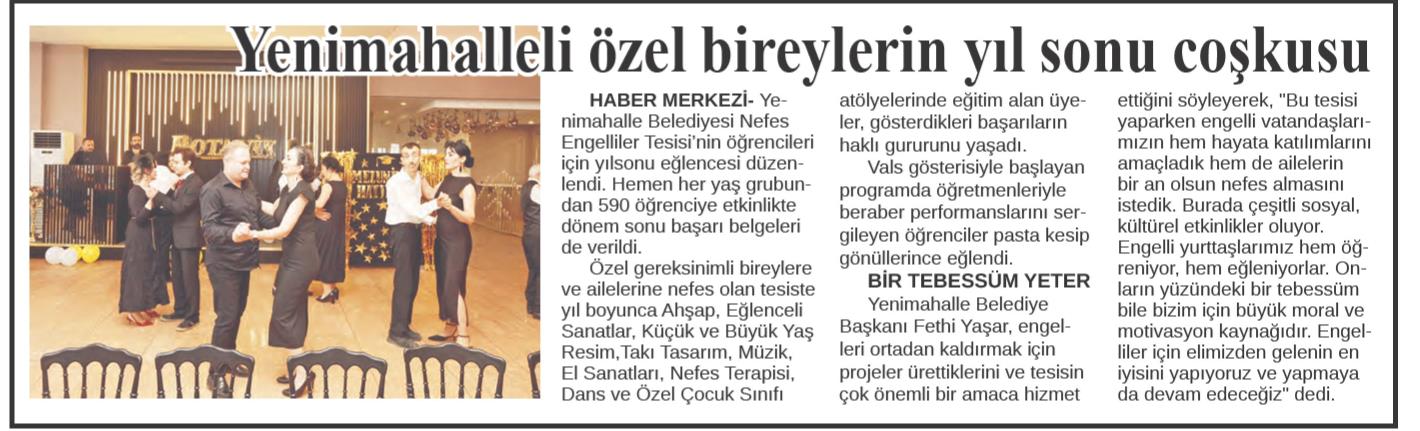 YENİMAHALLELİ ÖZEL BİREYLERİN YIL SONU COŞKUSU